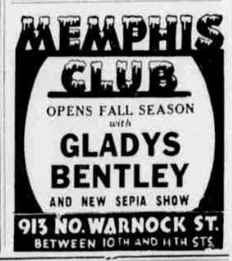 Memphis Club - Gladys Bentley - 913 N. Warnock Street